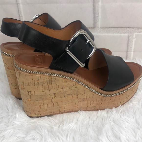 Sarto by Franco Sarto Polly Wedge Black Leather - Picture 4 of 13